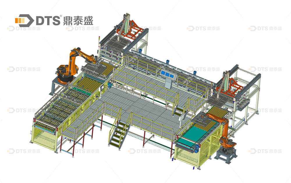 Loading and unloading crates machine